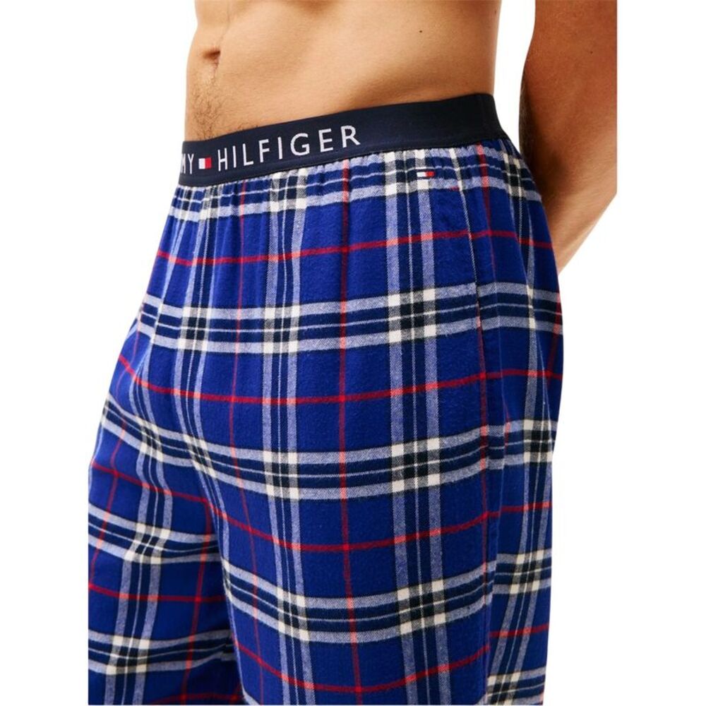 Tommy Hilfiger Mens Flannel Plaid Pajama Bottoms / Blue - Picture 3 of 5